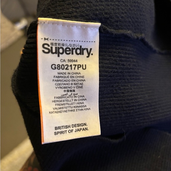 SUPERDRY knit bodycon sweater dress navy  mesh shoulder detail - Picture 3 of 6